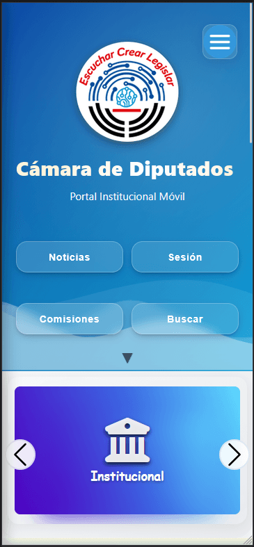 Captura de página web Cámara de Diputados - Provincia de Misiones