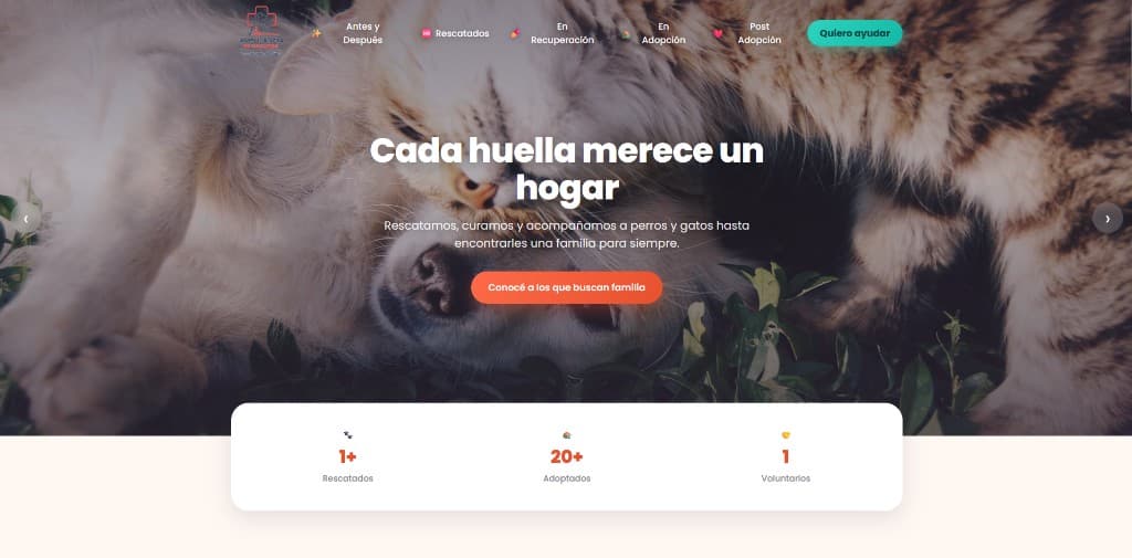 Diseño web y desarrollo para Mascotas en Camino - proyecto M&J