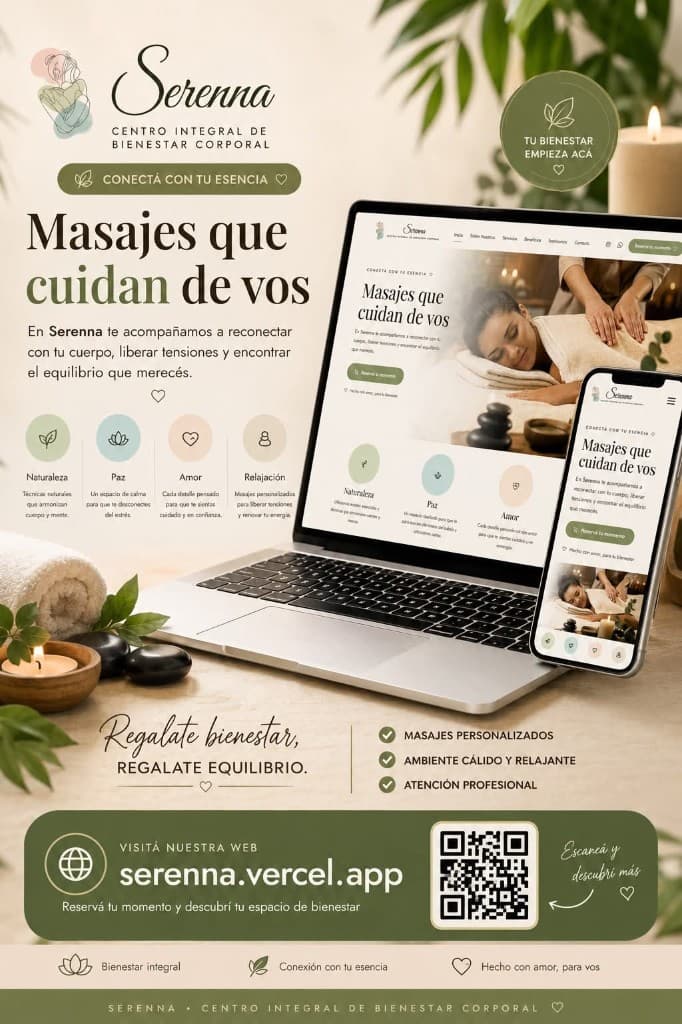 Diseño web y desarrollo para Serenna - proyecto M&J